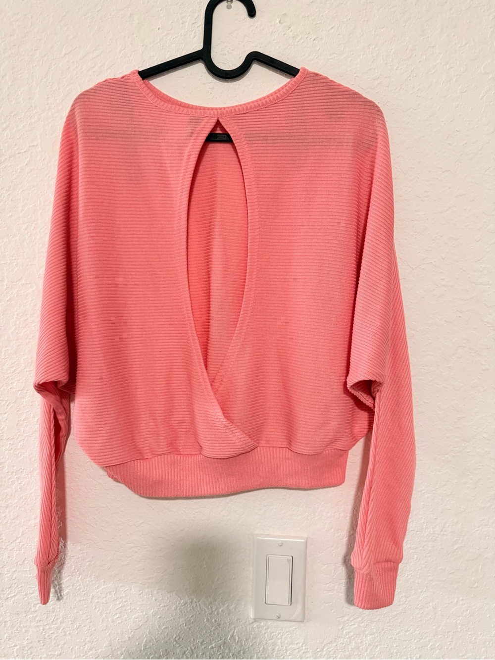 H&M Coral Pink Open-Back Ribbed Sweater